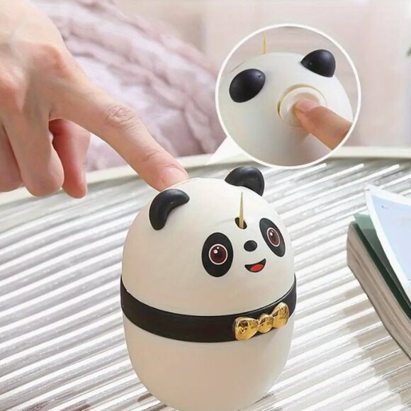 Cute Panda Cartoon Toothpick Holder Press Type Pop-up Toothpick Box - Picture 4 of 4